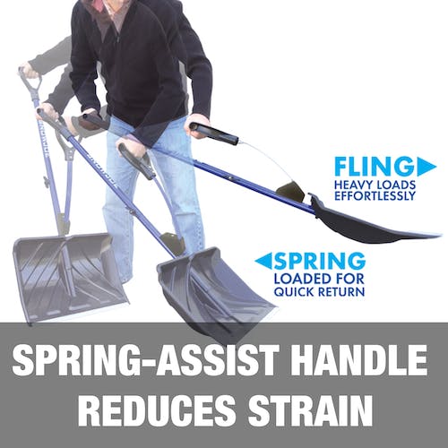 Snow Joe SJ-SHLV20 Shovelution Strain-Reducing Snow Shovel | 20-Inch | Spring Assisted Handle (Open Box)