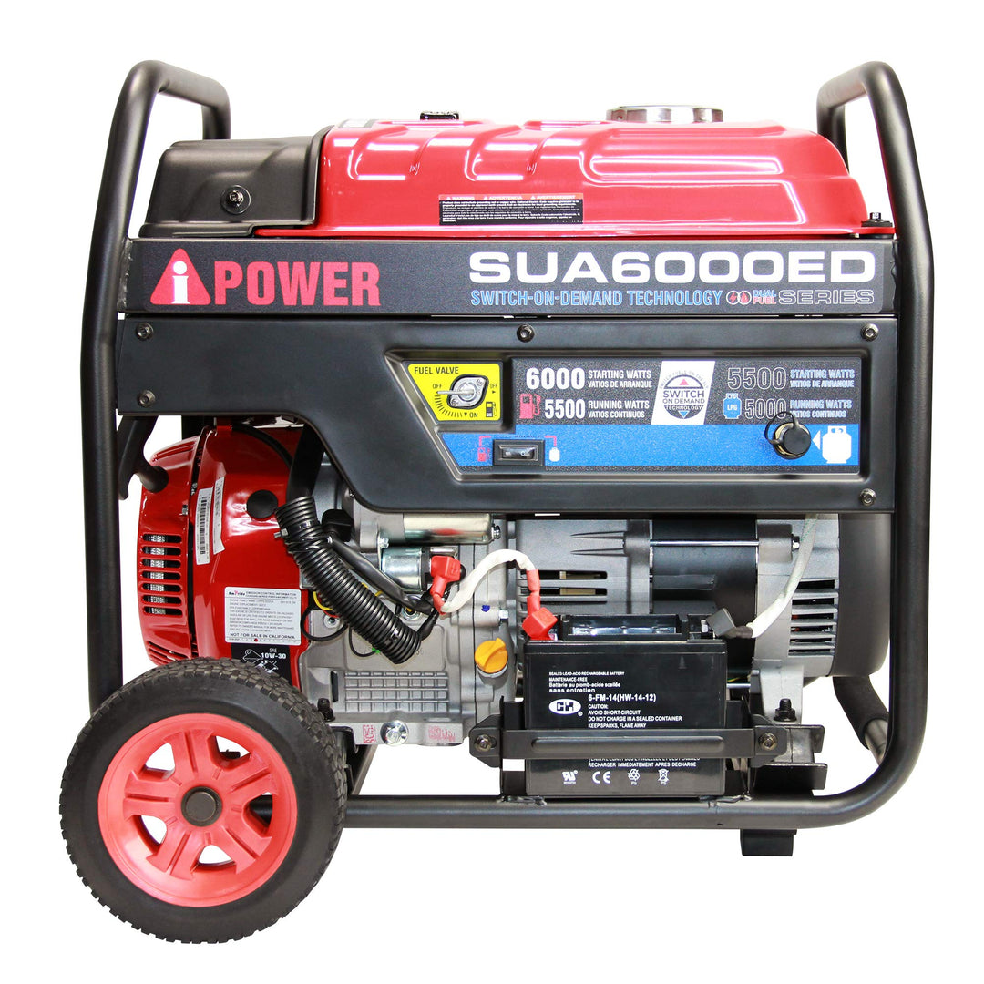 Restored Scratch and Dent A-iPower SUA6000ED 6000 Watt Portable Generator Gas & Propane Powered With Electric Start, Jobsite, RV, and Home Backup Emergency (Refurbished)