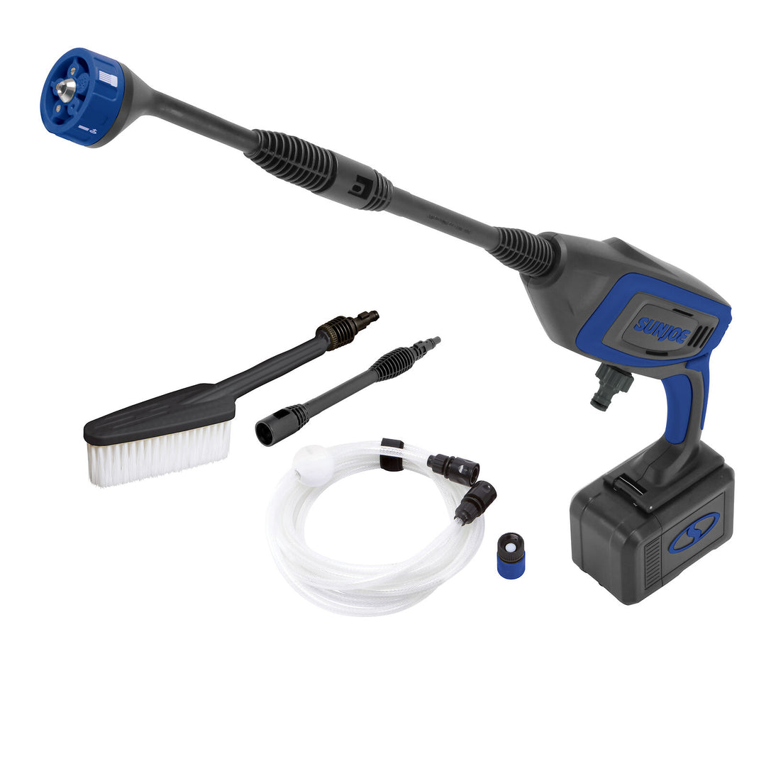 Sun Joe 24-Volt iON+ Power Cleaner | 2.0-Ah Battery and Charger | 350 PSI Max | Blue [REMANUFACTURED]
