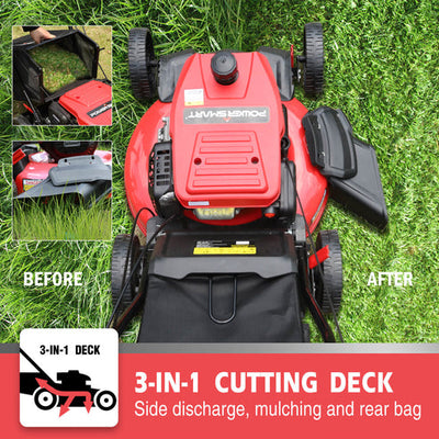 Restored Scratch and Dent PowerSmart 21'' 209cc Gas Push Lawn Mower Red DB2194PH (Refurbished)