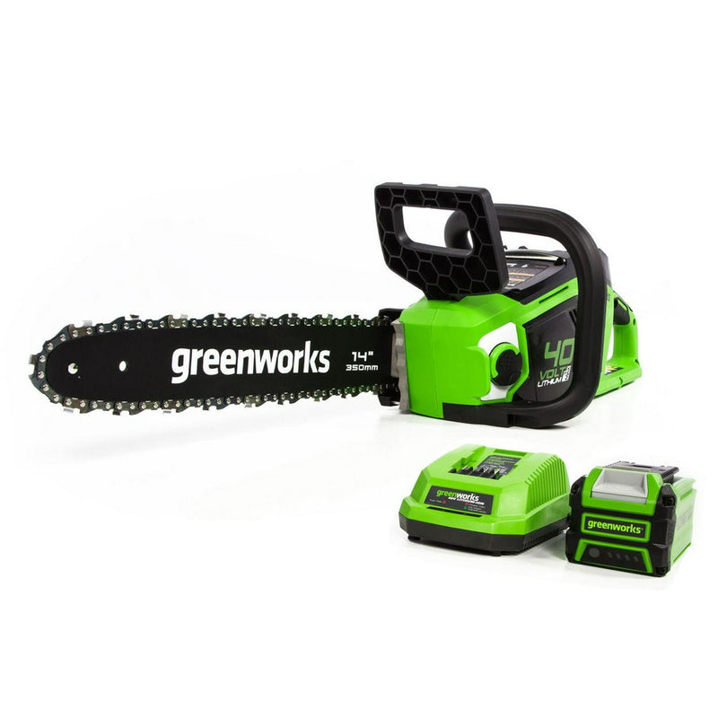 Restored Greenworks 40V 14-inch Brushless Chainsaw with 2.5 Ah Battery and Charger, 2012802 (Refurbished)