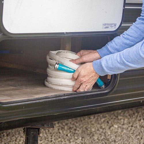 Aqua Joe AJFJH50-58-RV Superlight Marine-Grade FiberJacket RV Hose, White