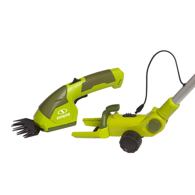 Restored Sun Joe HJ605CC Cordless 2-in-1 Grass Shear + Hedge Trimmer w/Extension Pole, Green [Remanufactured]
