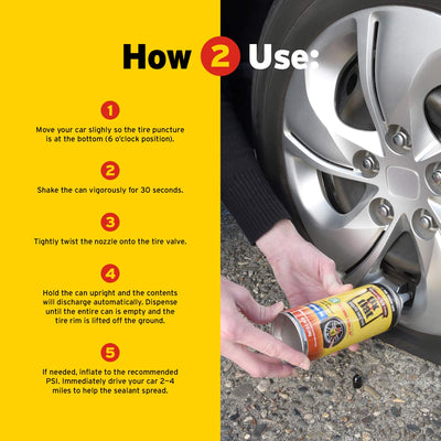 Fix-A-Flat Tire Sealant and Car Tire Inflator 12oz (2-Pack)