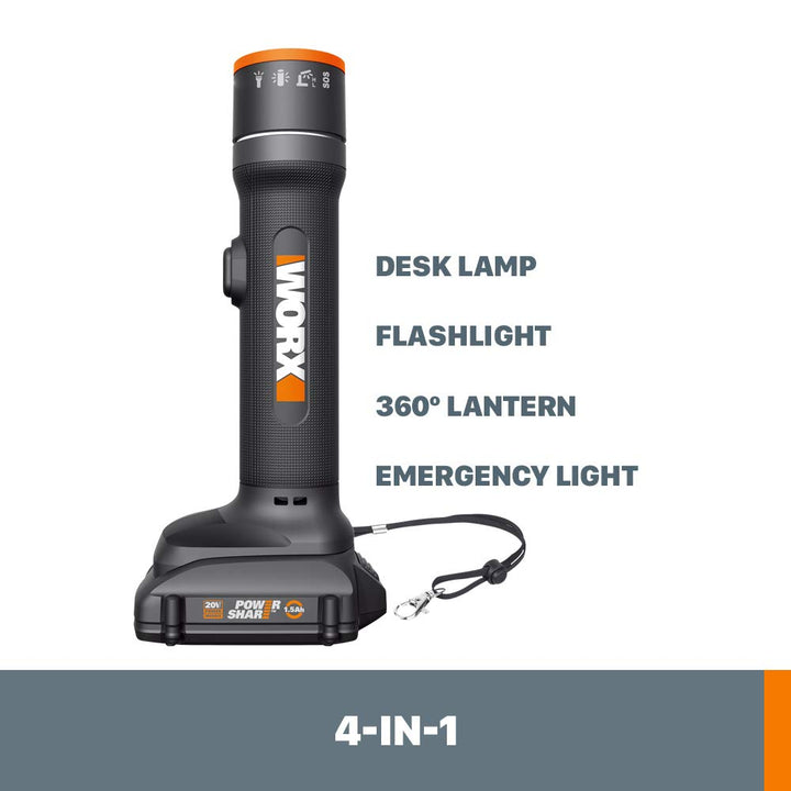 Restored Scratch and Dent Worx WX027L 20V Power Share Multi-Function LED Flashlight (Refurbished)