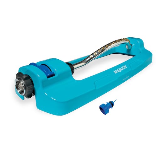 Restored Aqua Joe AJ-OMS18-BRS Indestructible Metal Base Oscillating Sprinkler | Customizable Coverage | 4295 Sq. Ft. Max Coverage (Refurbished)