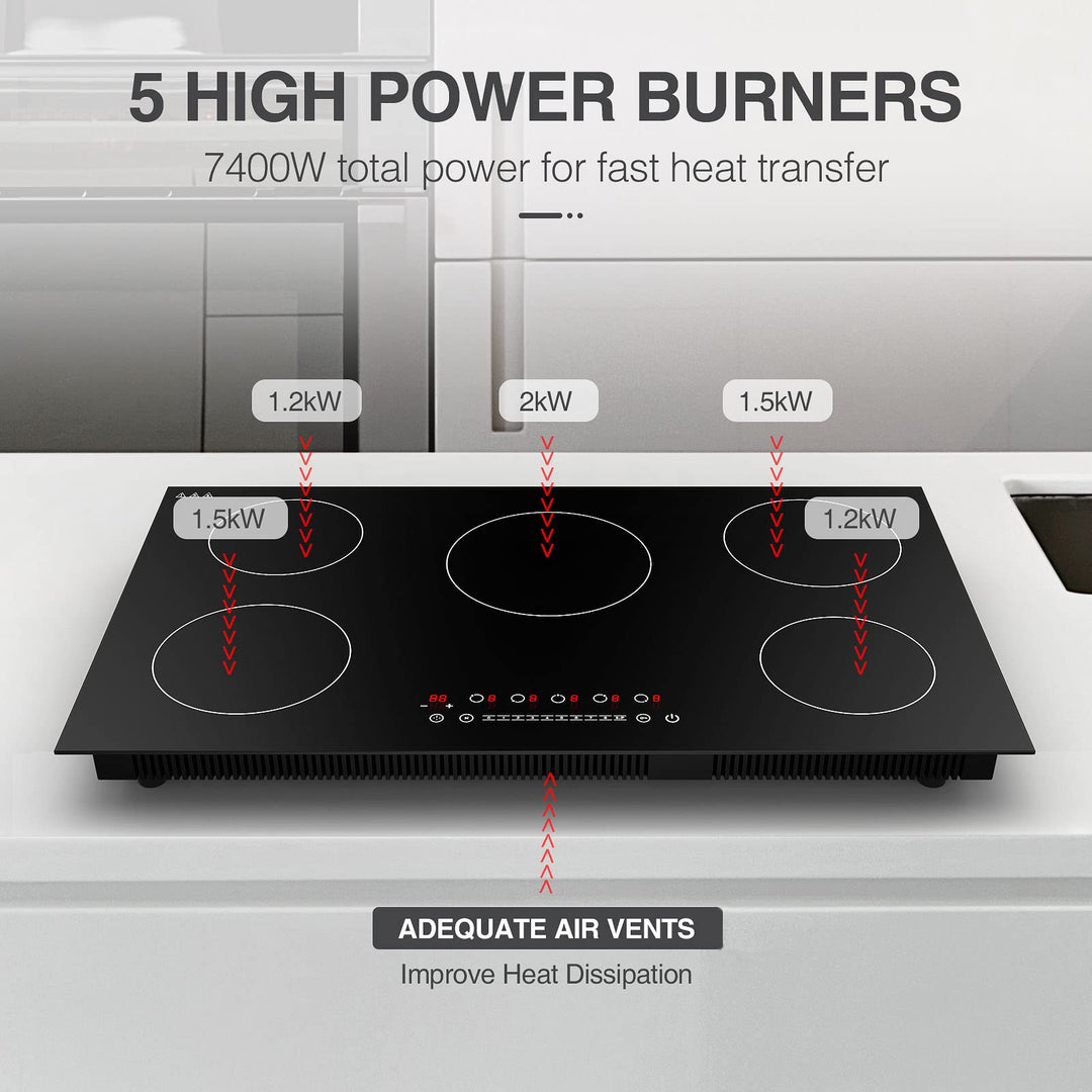 Restored Scratch and Dent VBGK Induction Cooktop with 5 Burners (Refurbished)