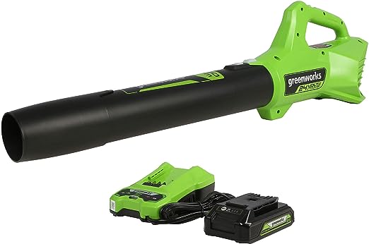 Restored Scratch and Dent Greenworks 24V Axial Blower with 2Ah USB Battery and Charger (SKU: 2415702/MODEL