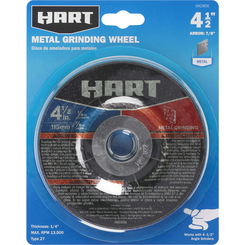 Restored Scratch and Dent HART 4 1/2-inch Metal Grinding Wheel (Refurbished)