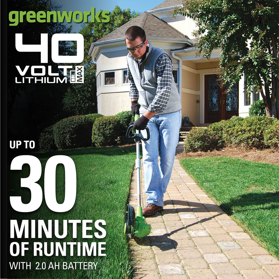 Restored Scratch and Dent Greenworks 40V 13" Cordless String Trimmer / Edger, 2.0Ah Battery and Charger Included (Refurbished)