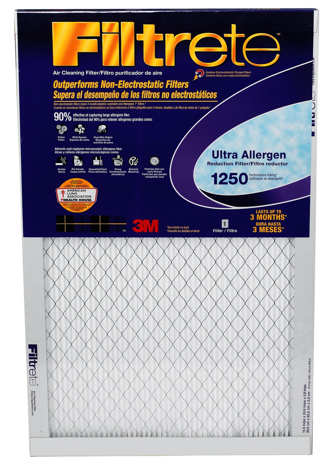 3M 2007DC-6 Ultra Allergen Reduction Filters, 10" x 20"