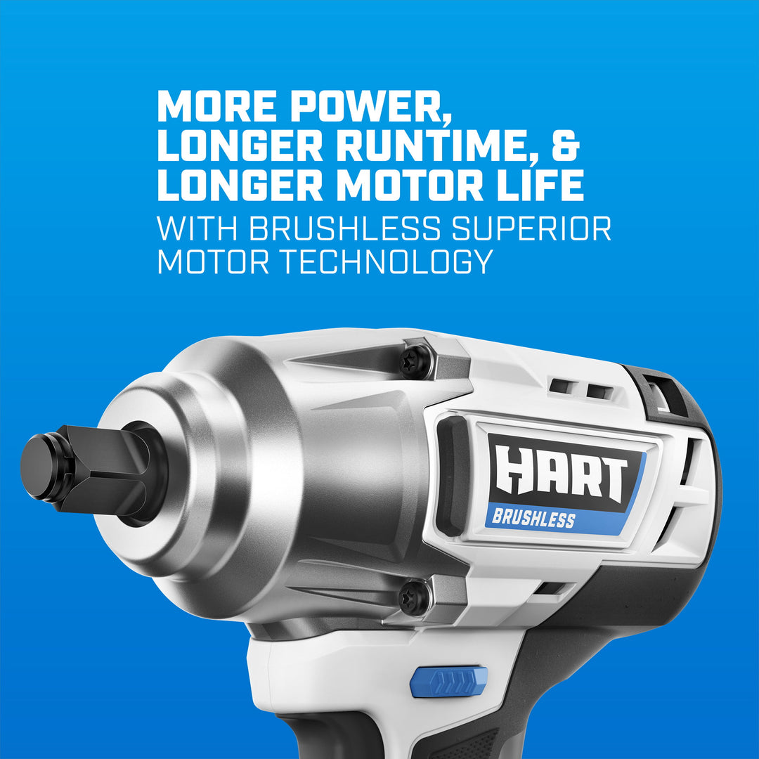 Restored) HART 20-Volt Cordless Brushless 1/2 inch Impact Wrench