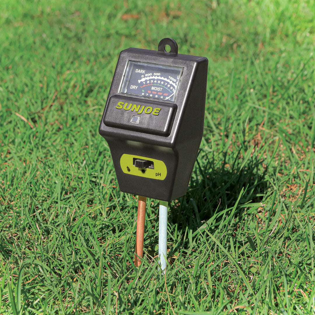 Restored Sun Joe 3-In-1 Soil Meter with Moisture, PH and Light Meter for Indoor/Outdoor Gardens (Refurbished)