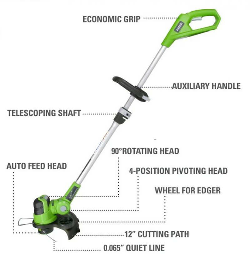 Restored Greenworks 24V Cordless String Trimmer and Blower Combo, 2Ah Battery and Charger Included (Refurbished)