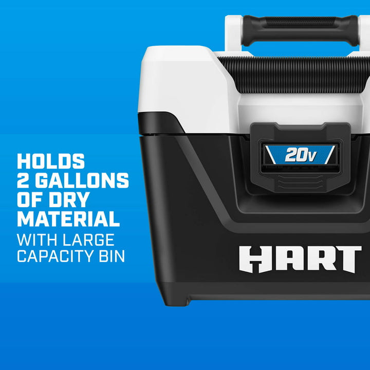 Restored Scratch and Dent HART 20-Volt Cordless 2-Gallon Wet/Dry Vacuum Kit (1) 20-Volt 4.0Ah Lithium- Ion Battery (Refurbished)