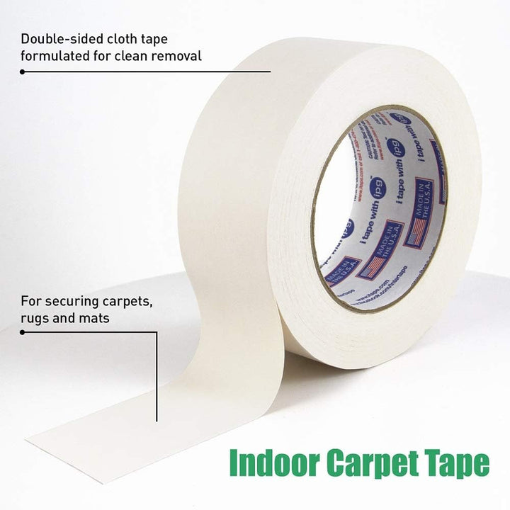 4 Pack - IPG Double-Sided Indoor Carpet Tape, 1.88" x 10 yd Each (4 Rolls)