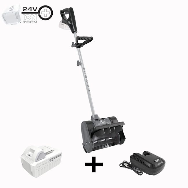 Restored Snow Joe 24V-SS12-XR 24-Volt iON+ Cordless Snow Shovel Kit | 12-inch | W/ 5.0-Ah Battery + Charger Grey (Refurbished)