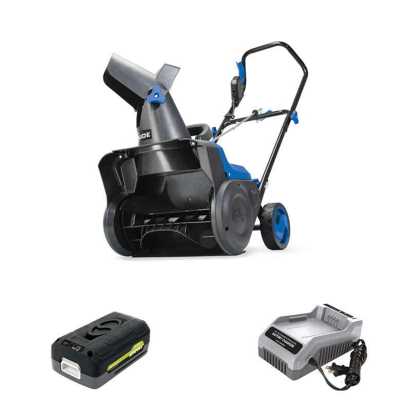 Restored Snow Joe iON15SB-LT 40-Volt iONMAX Cordless Single Stage Snow Blower Kit | 15-Inch | W/ 2.5-Ah Battery and Charger (Refurbished)