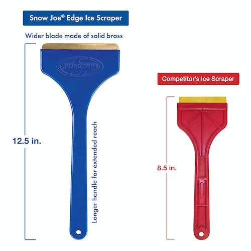 Snow Joe SJEG01 Brass Blade Ice Scraper | w/Oversized Handle, Non-Rust For Quick Ice Removal | For Auto/Truck Windshields (Open Box)