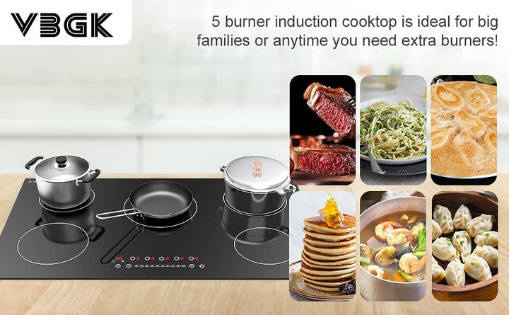 Restored Scratch and Dent VBGK Induction Cooktop with 5 Burners (Refurbished)