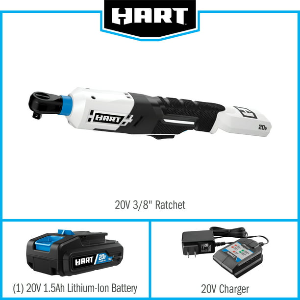 Restored Scratch and Dent HART 20V 1/4” Ratchets Kit (1) 1.5Ah Lithium-ion Battery Impact Wrenches (Refurbished)