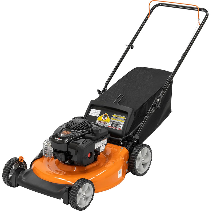 Restored BLACK+DECKER 21-Inch 3-in-1 Gas Powered Push Lawn Mower with 140cc Briggs & Stratton Engine, Black and Orange (Refurbished)