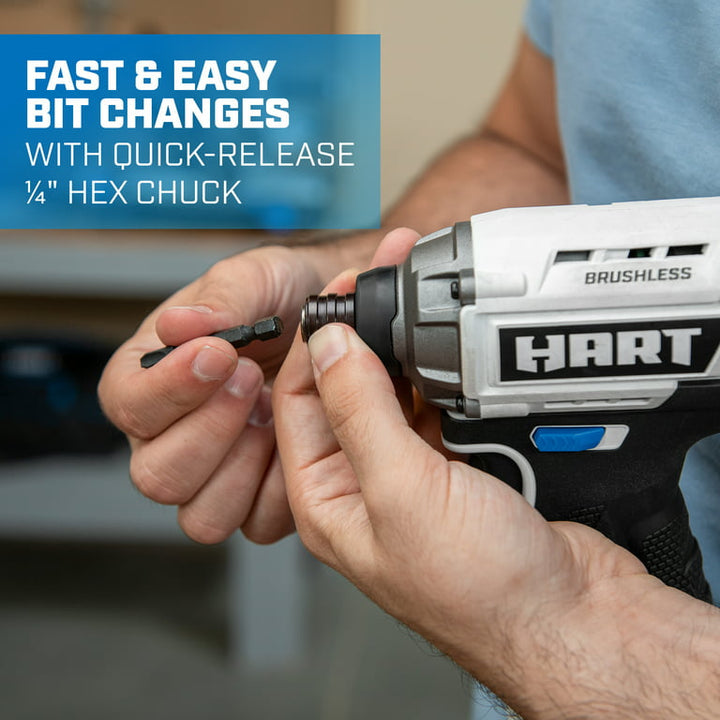 Restored Scratch and Dent HART 20-Volt Brushless Impact Driver Kit (1) 20-Volt 2.0Ah Lithium-ion Battery (Refurbished)