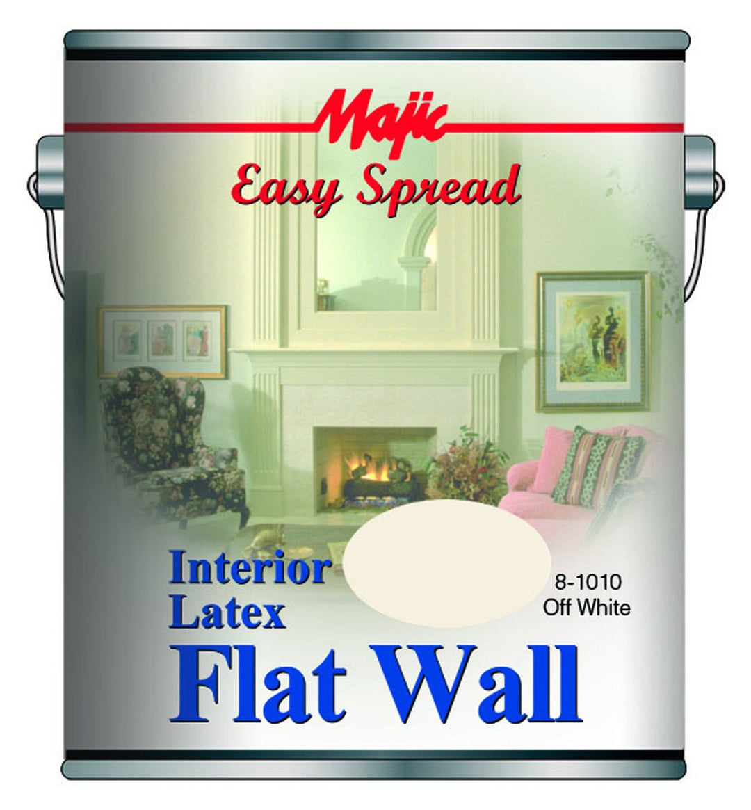 Majic 8-1010-1 Easy Spread Interior Latex Flat Wall Paint, 1-gallon, Off White (Pack Of 4)