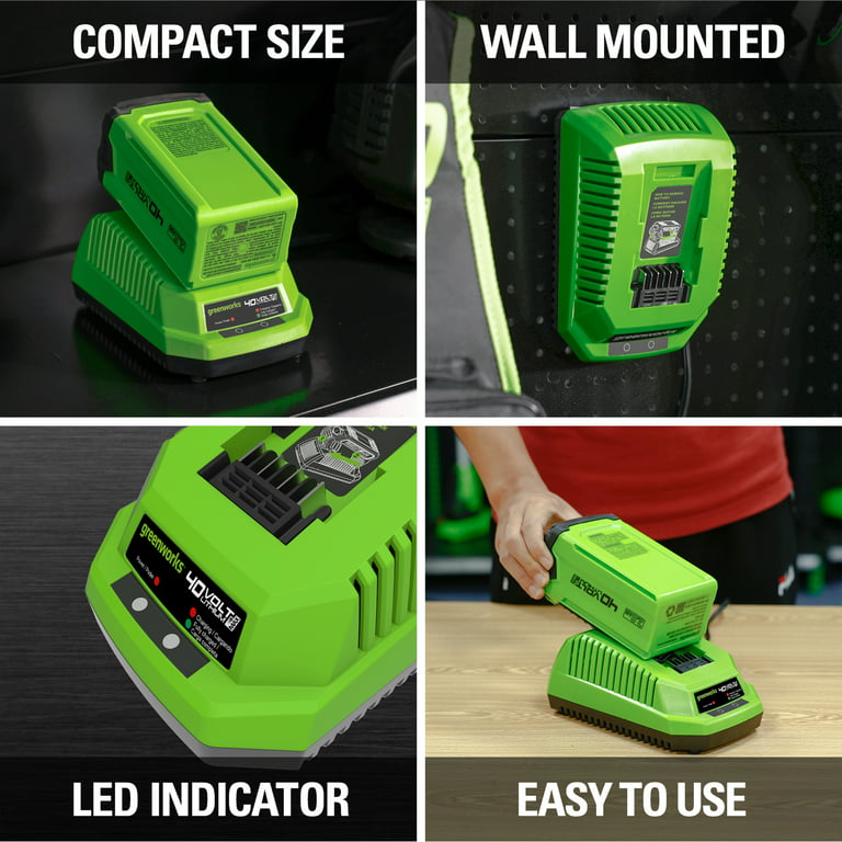 Restored Greenworks 40V Battery Charger, 29482 (Refurbished)