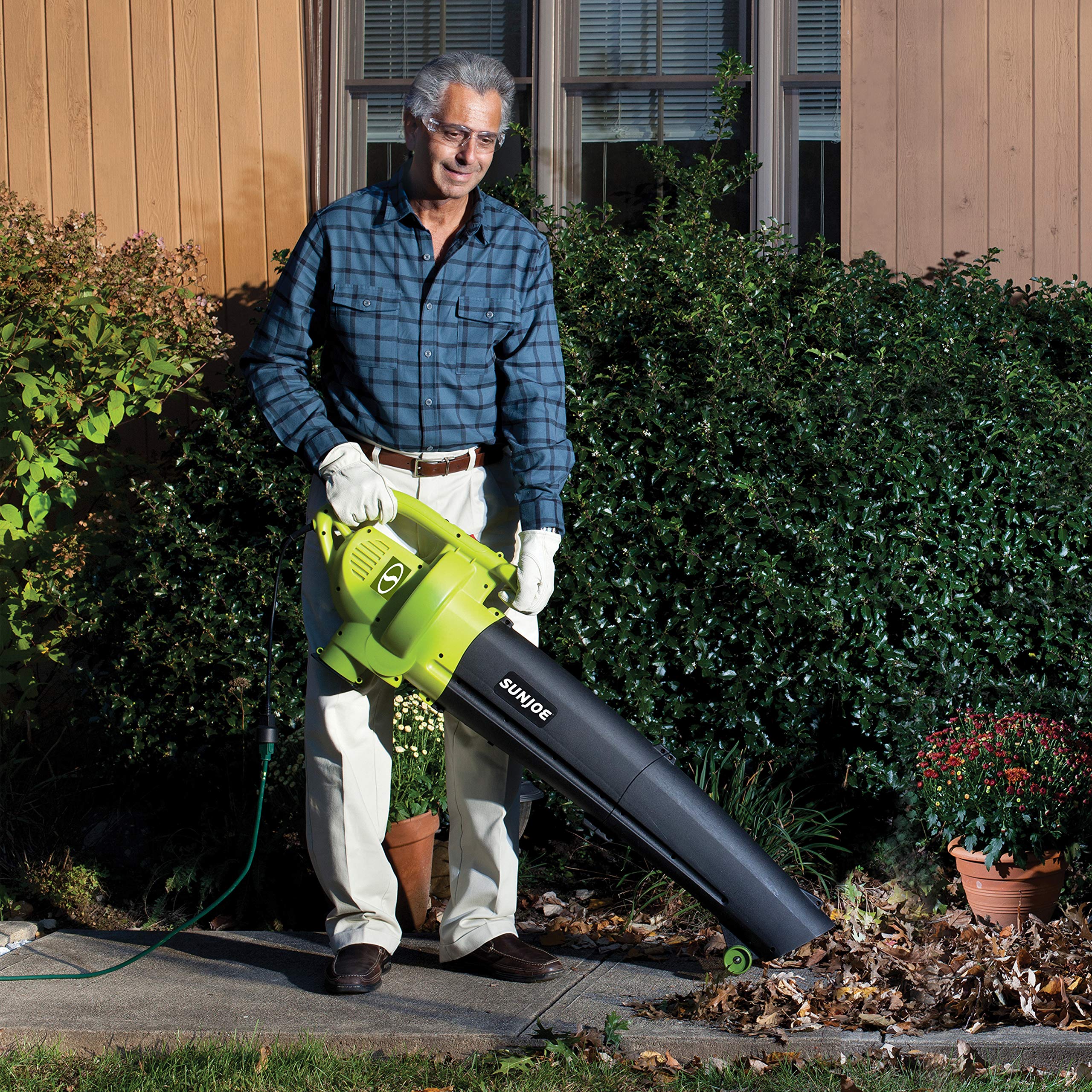Sun Joe SBJ604E RM 3 in 1 Electric Blower Vacuum Leaf Shredder Remanu JOE s Factory Outlet