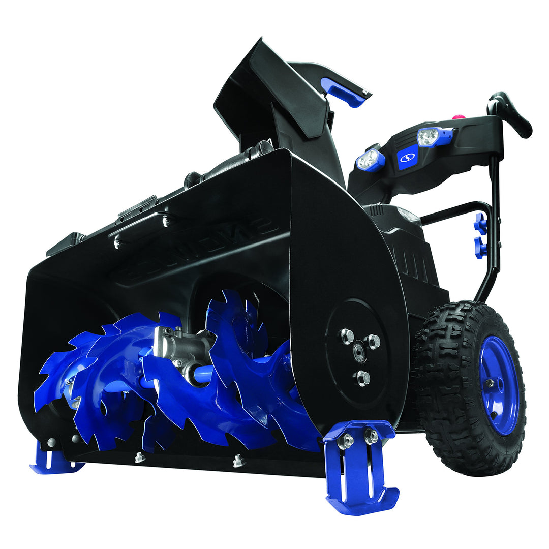 Restored Snow Joe iON8024-XR 80-Volt iONMAX Cordless Two Stage Snow Blower Kit | 24-Inch | 4-Speed | Headlights | W/ 2 x 5.0-Ah Batteries and Charger (Refurbished)