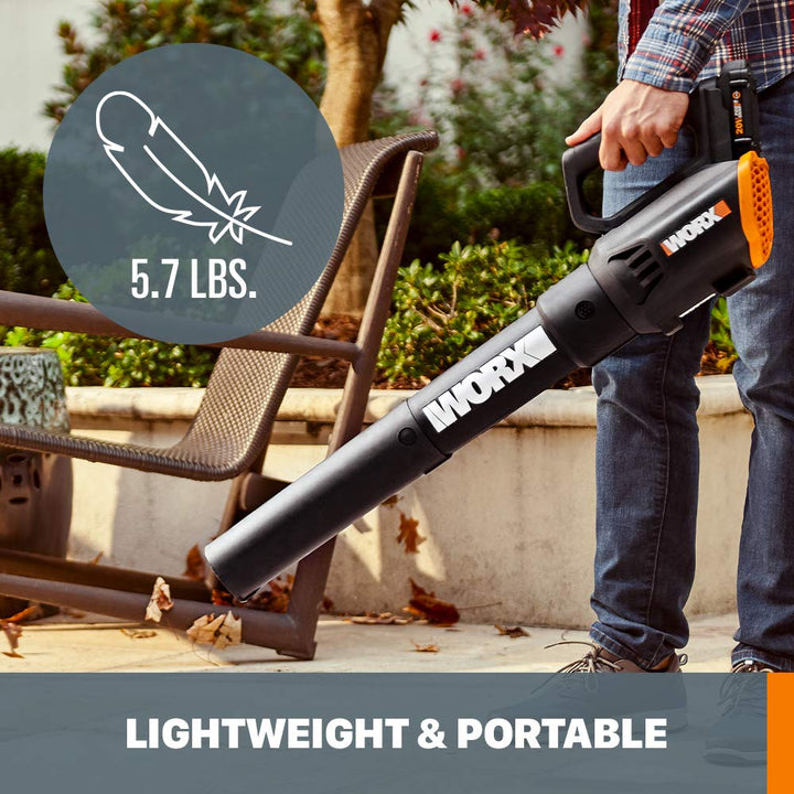 Restored Scratch and Dent Worx 20V Turbine Cordless Two-Speed Leaf Blower Power Share (Tool Only) - WG547.9 (Refurbished)