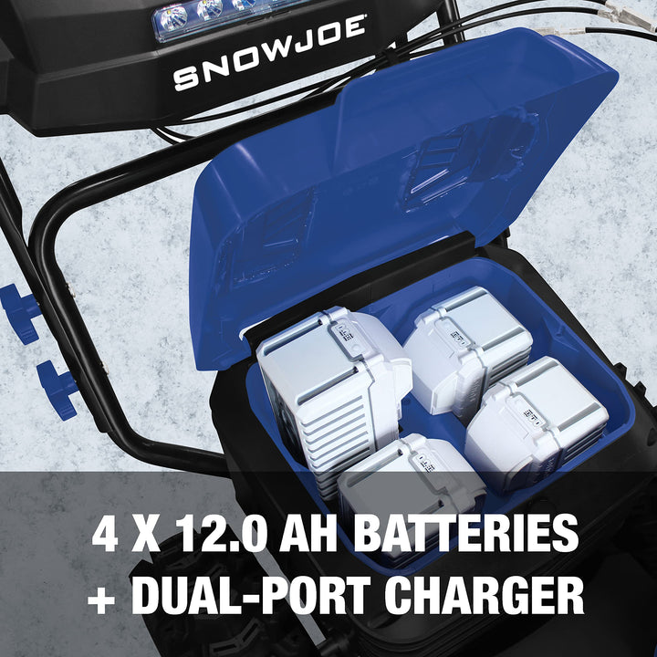 Snow Joe 24V-X4-SB24 24V iON+ Battery System with The 24-inch 96V Max Cordless Snow Blower, Kit ( w/4 x 24V 12Ah Batteries and Quad Charger)
