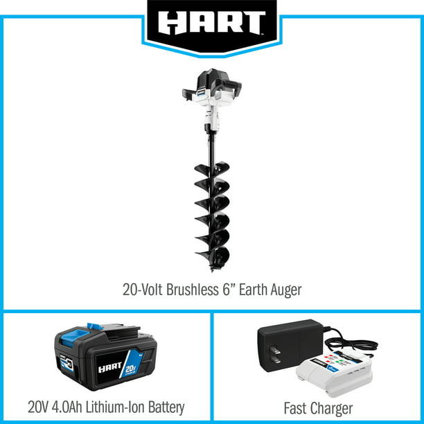 Restored Scratch and Dent HART 20-Volt Brushless 6-Inch Earth Auger (1) 4.0Ah Lithium-Ion Battery (Refurbished)