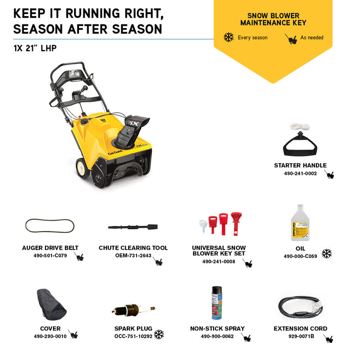 Cub Cadet 1X 21 in. Single-Stage Snow Blower  | Electric Start | 208 cc | Remote Chute (31PM2T6C710)