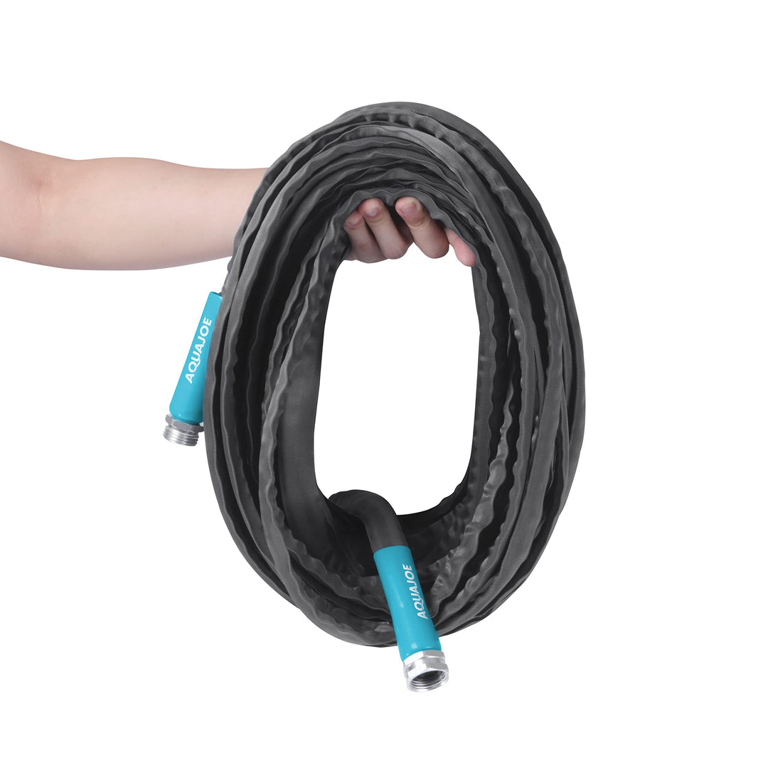 Restored Aqua Joe AJFJH75-PRO Fiberjacket Garden Hose w/Metal Fittings, 600 Max PSI Rating (Refurbished)