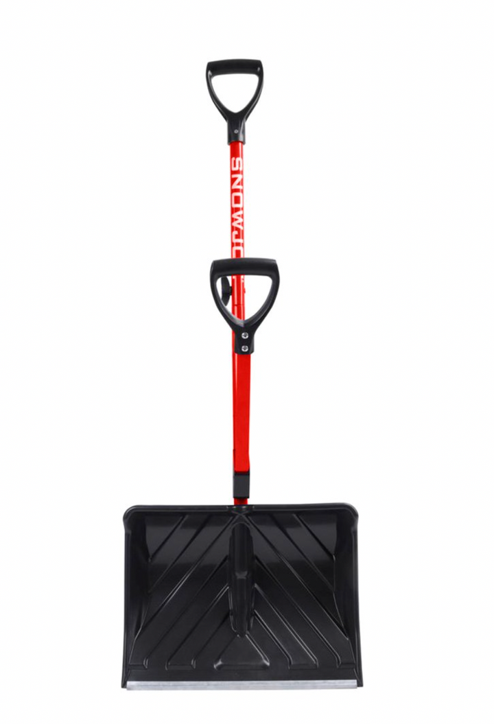 Restored Snow Joe SJ-SHLV20-RED - Shovelution 20" Poly Back Saving Snow Shovel with 42" D-Grip Poly Handle (Refurbished)