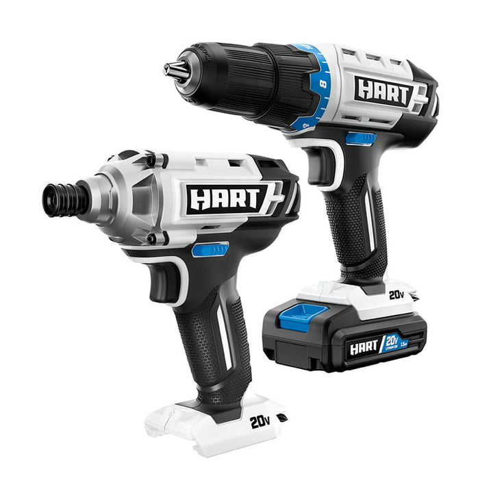 Restored HART 20-Volt Cordless 2-Piece 1/2-inch Drill and Impact Driver Combo Kit (1) 1.5Ah Lithium-Ion Battery (Refurbished)