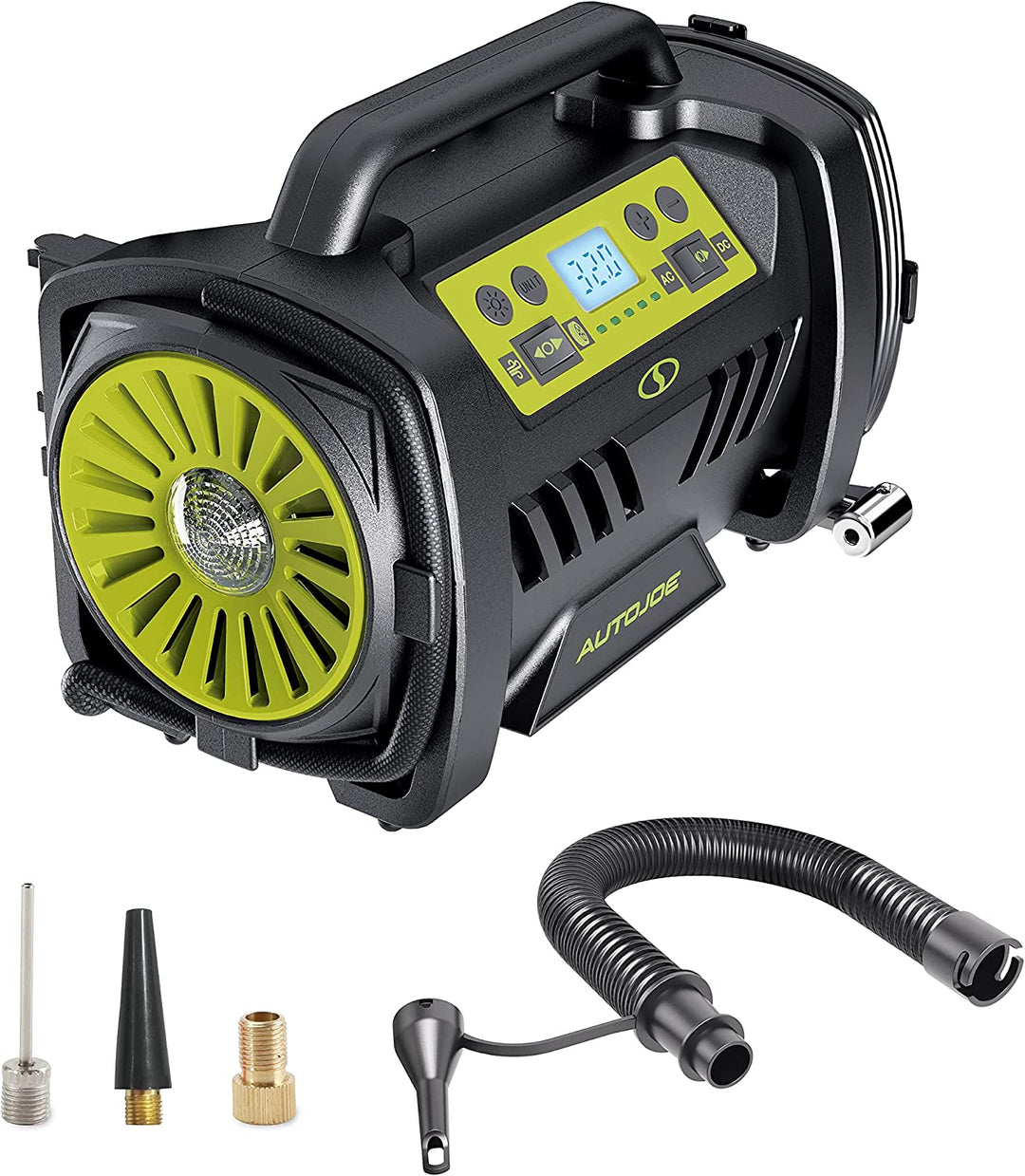 Restored AUTO JOE ATJ-AIR1-HYB Hybrid 12-Volt/110-Volt AC High Volume Tire Inflator/Deflator ; w/ Digital Pressure Gauge, (Refurbished)