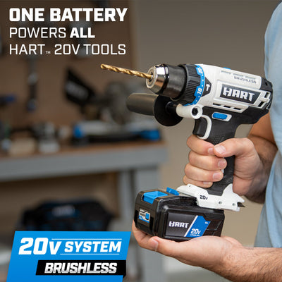 (Restored) HART 20-Volt Brushless 1/2 Inch Hammer Drill Kit (Refurbished)