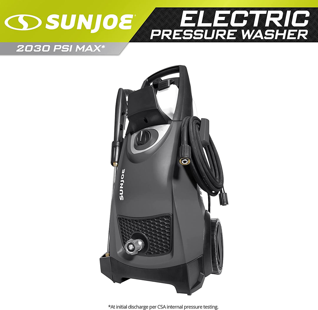 Restored Scratch and Dent Sun Joe SPX3000-BLK Electric Pressure Washer| 14.5-Amp | 2030 PSI Max* | 1.76 GPM Max* | Remanufactured