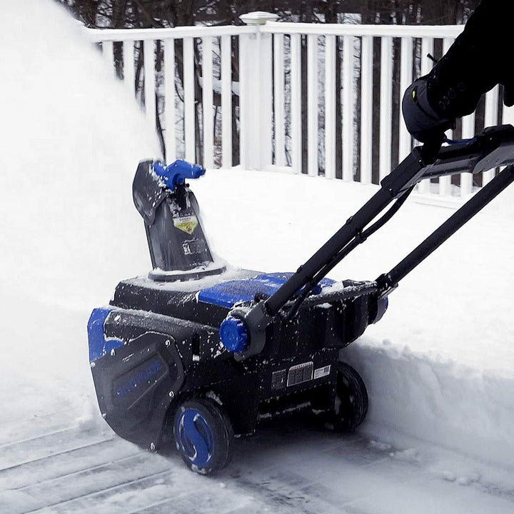 Restored Snow Joe iON100V-21SB-RM 100-Volt iONPRO Cordless Variable Speed Single Stage Snowblower Kit | 21-Inch | W/ 5.0-Ah Battery and Charger (Refurbished)