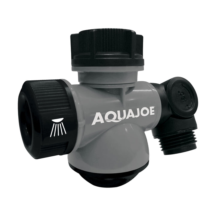 Restored Aqua Joe SJI-MFGA1-GRY Multi-Function Outdoor Faucet and Garden Hose Tap Connector, Gray (Refurbished)