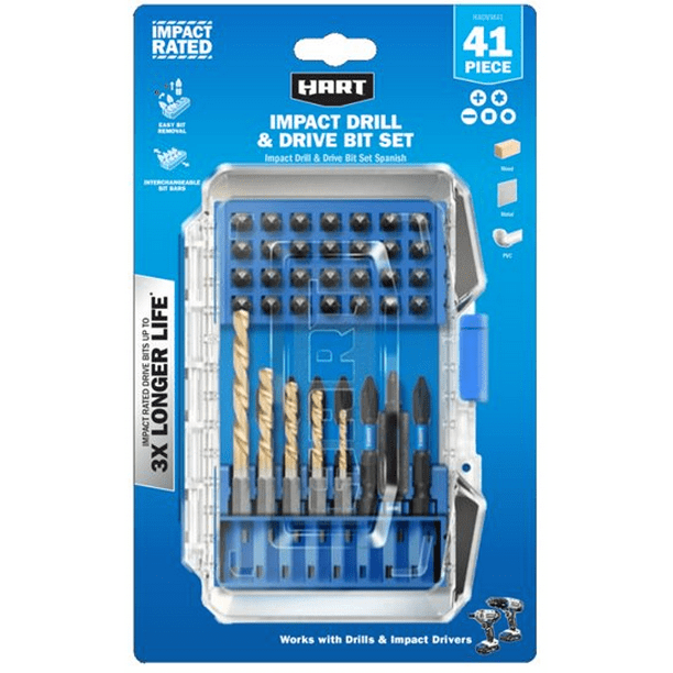 Restored HART 41-Piece Impact Drill & Drive Bit Set with Modular Case (Refurbished)