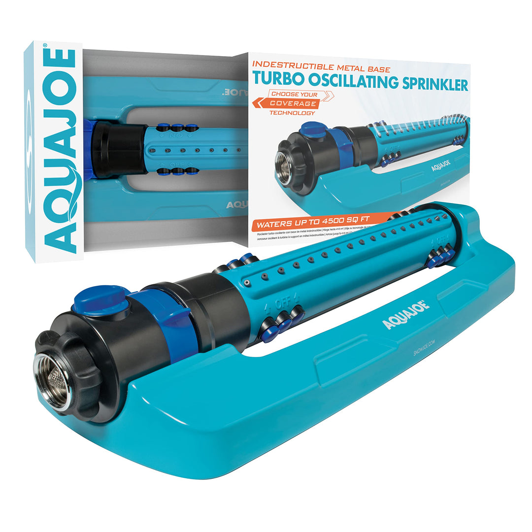 Restored Aqua Joe AJ-OMS18-TRB Indestructible 4500 Sq Ft Variable Width, Turbo Oscillating Sprinkler (Refurbished)