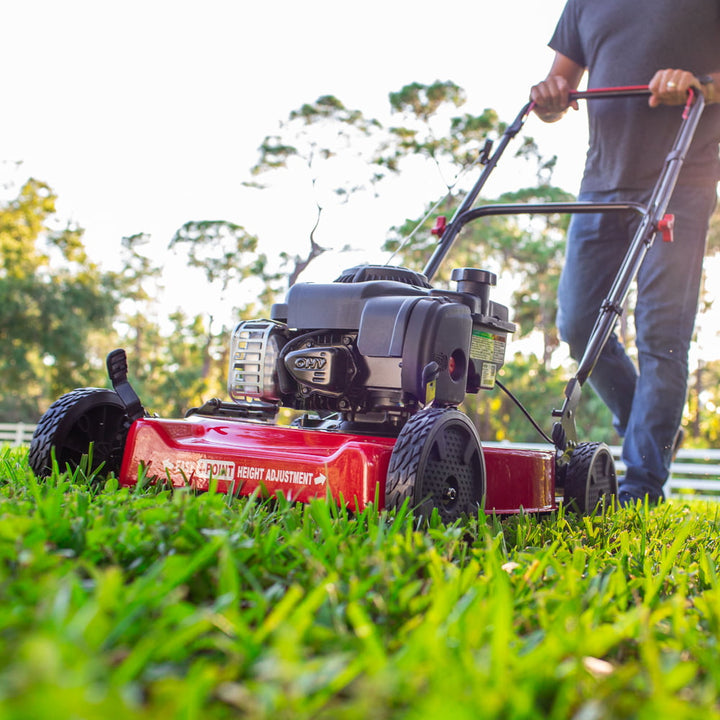 Restored Hyper Tough 20-inch 125cc Gas Push Mower with Briggs & Stratton Engine (Assembly Details: 46.9 lbs; 22.10-inch Height) [Local Pickup Only] (Refurbished)