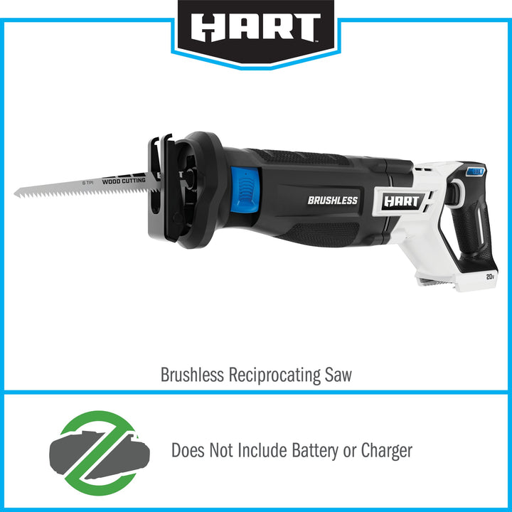 (Restored) HART 20-Volt Brushless Reciprocating Saw (Battery Not Included) (Refurbished)