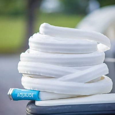 Aqua Joe AJFJH50-58-RV Superlight Marine-Grade FiberJacket RV Hose, White