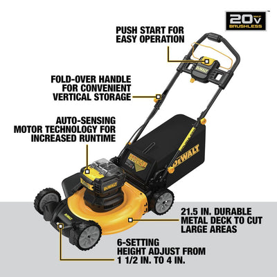 DEWALT DCMWP233U2 - 21.5 in. 20-Volt MAX Lithium-Ion Cordless Battery Walk Behind Push Mower