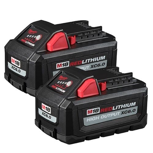 Milwaukee 48-11-1862 M18 Lithium-Ion High Output 6.0Ah Battery Pack (2-Pack)